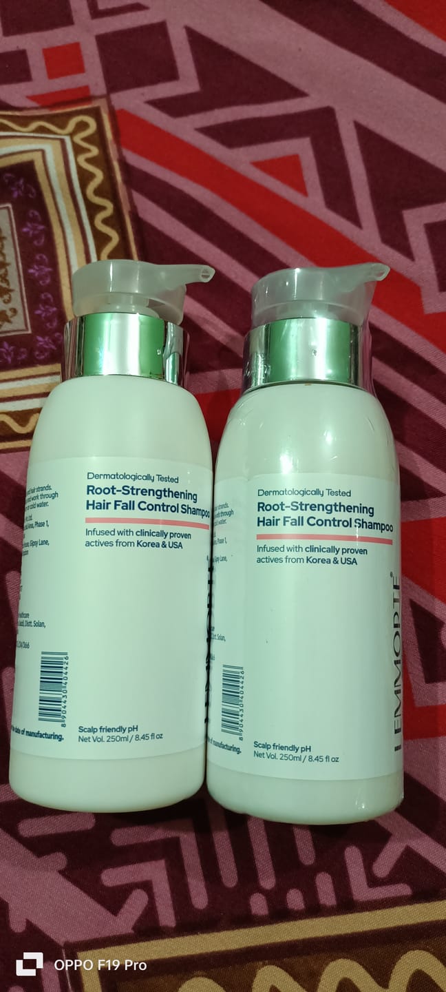 Customer photo review of Root-Strengthening Hair Fall Control Shampoo