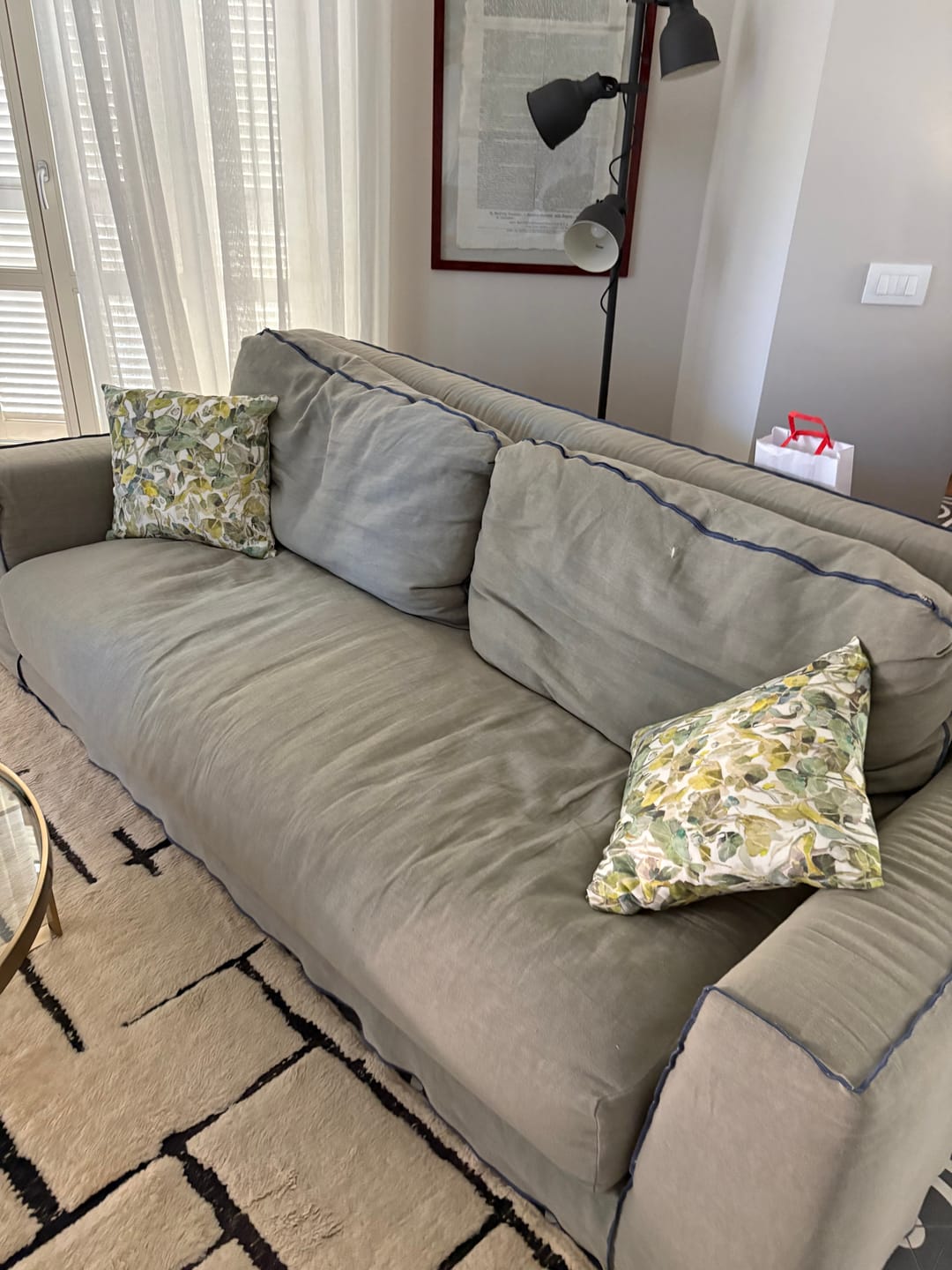 Customer photo review of Lotus Linen Cushion Cover