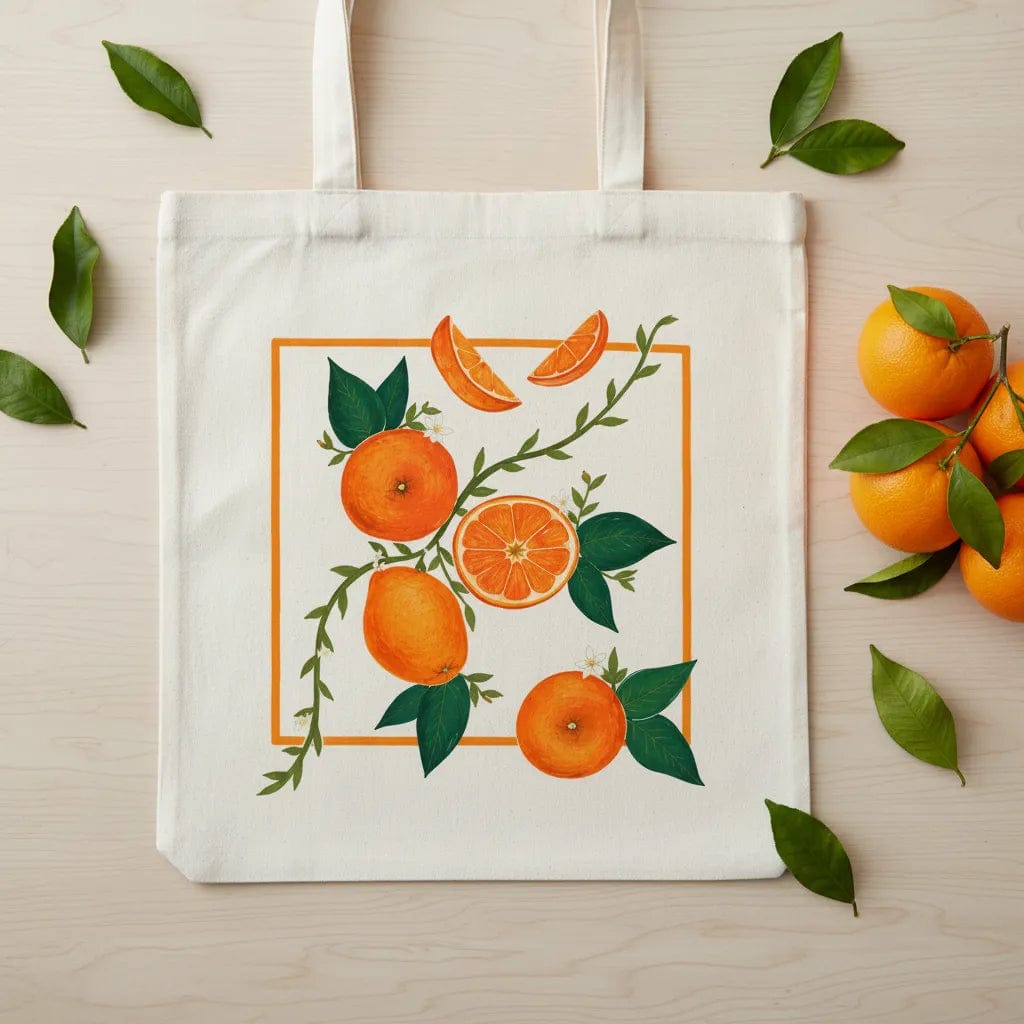 Customer photo review of Wrapzy Orange Botanical Tote Bag