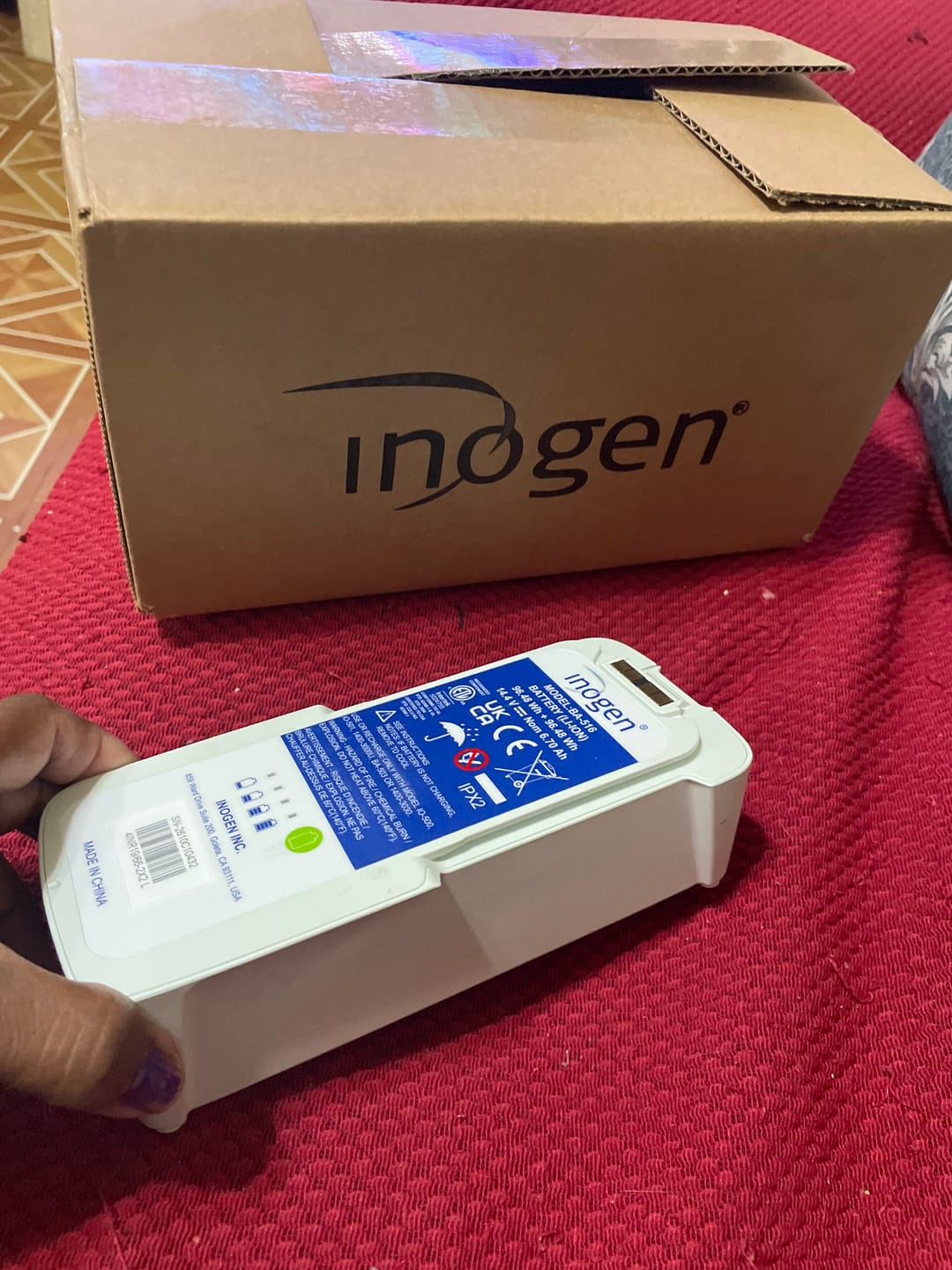 Customer photo review of Inogen One G5 / Rove 6 Double 16-Cell Battery