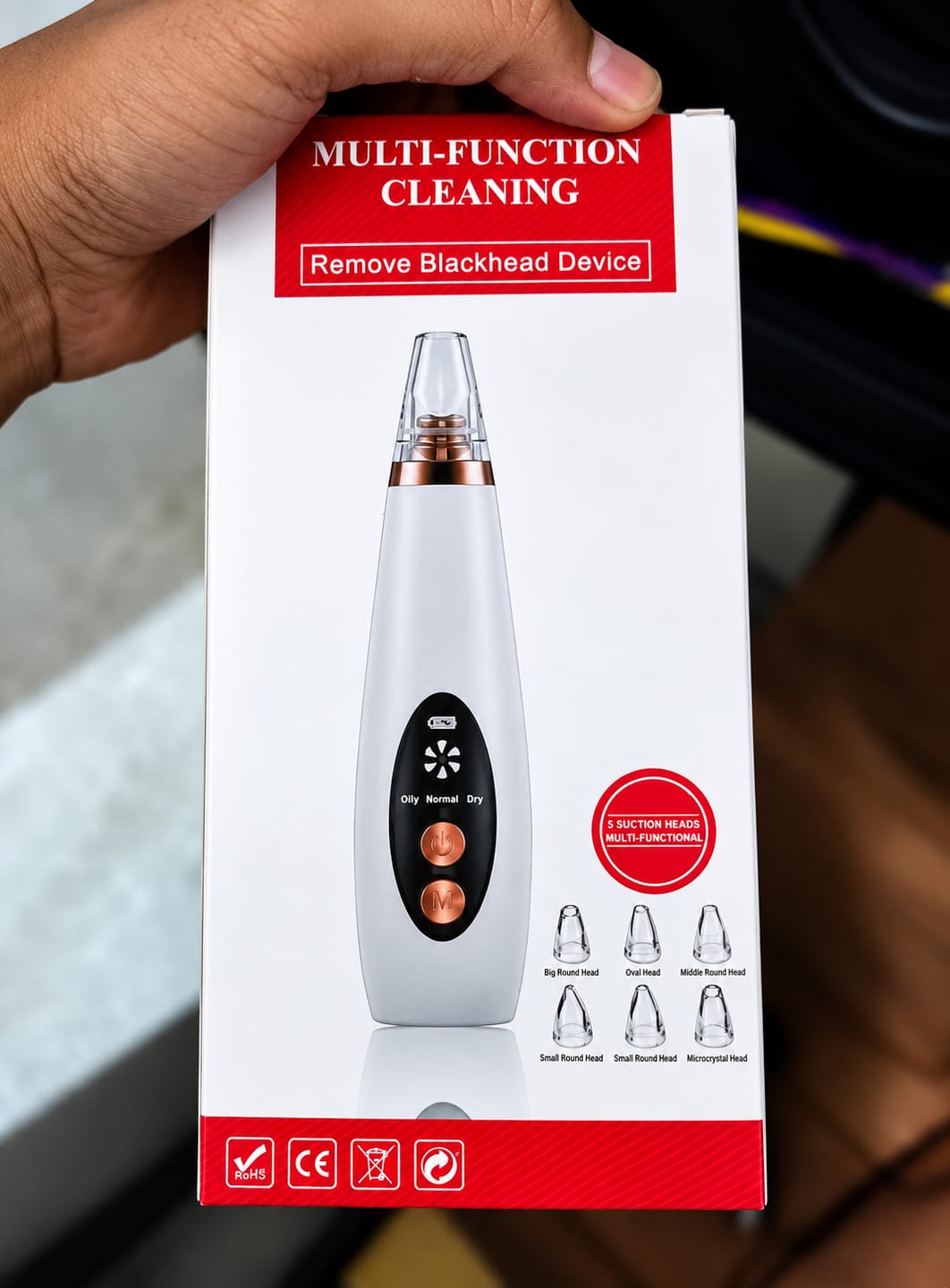 Customer photo review of 6-in-1 USB Rechargeable Blackhead Remover with 3 Suction Levels