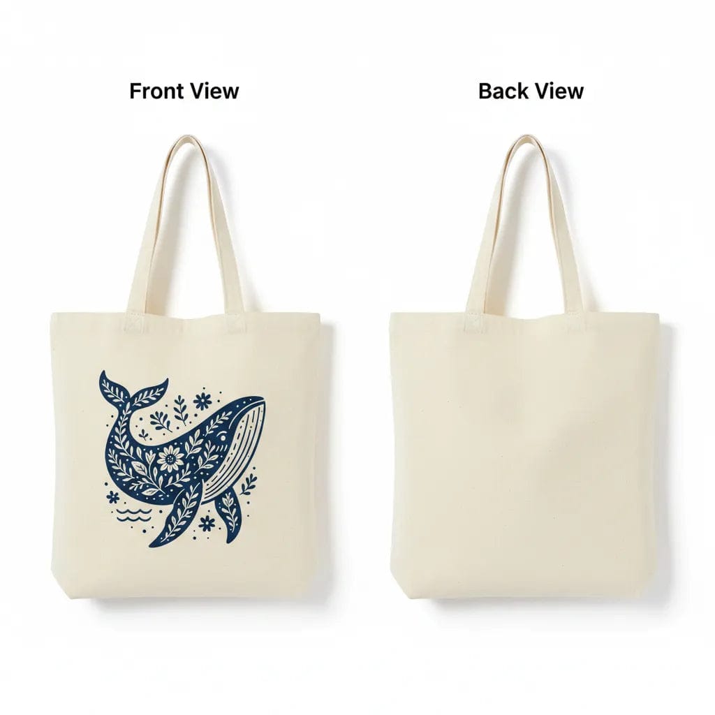 Customer photo review of Wrapzy Floral Whale Tote Bag