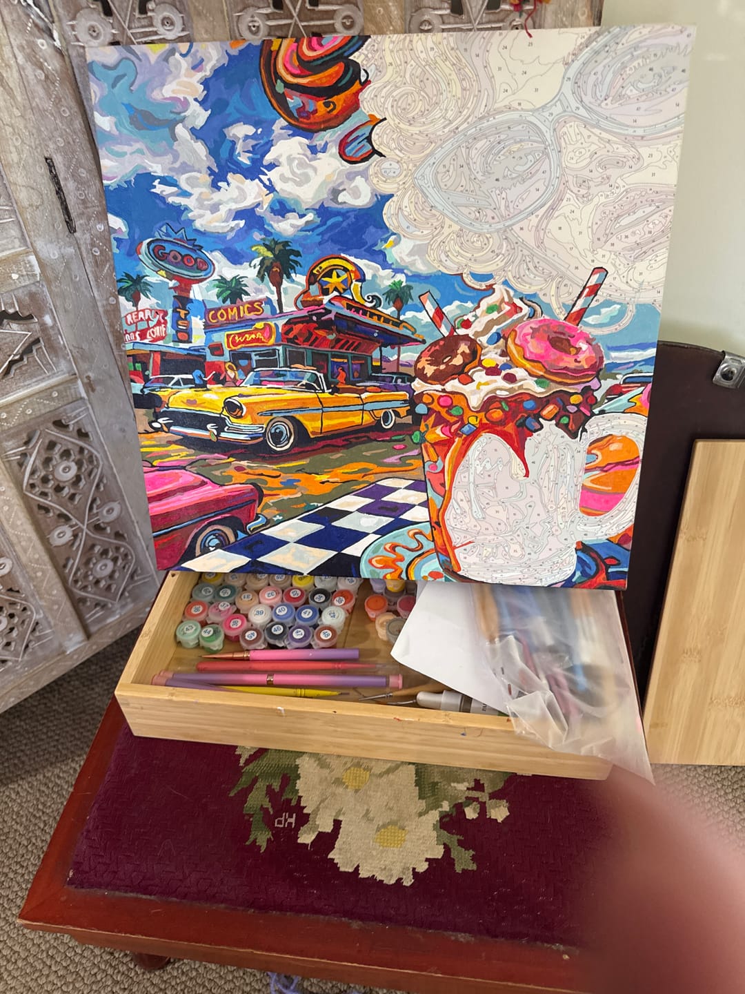 Customer photo review of Retro Diner Sweet Rush (Paint by Numbers)