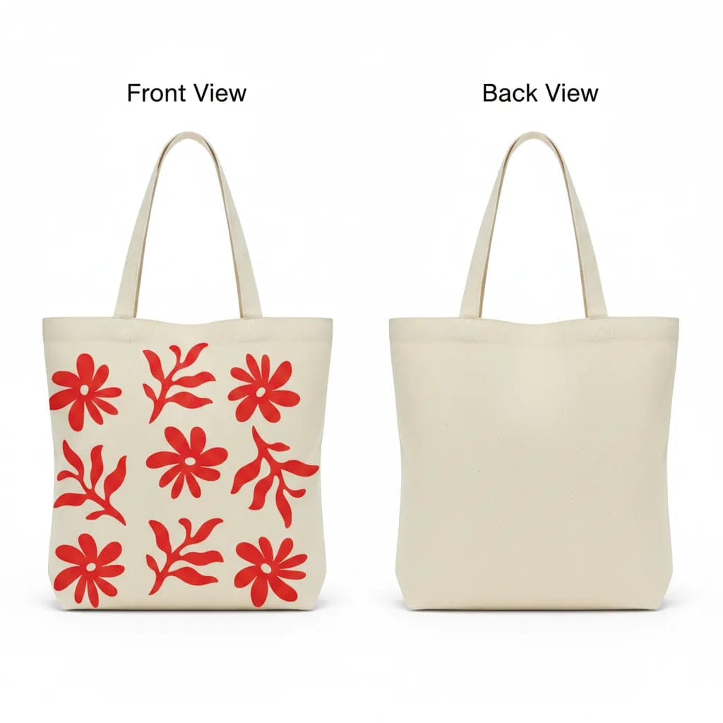 Customer photo review of Wrapzy Red Daisy Pattern Tote Bag