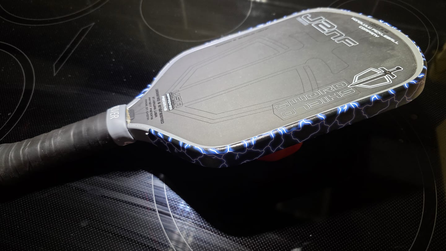 Customer photo review of Blue Lightning Edge Tape (3 pack) - Pickleball Paddle Edge Tape