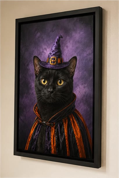 Customer photo review of Custom Halloween Witch Pet Portrait Canvas