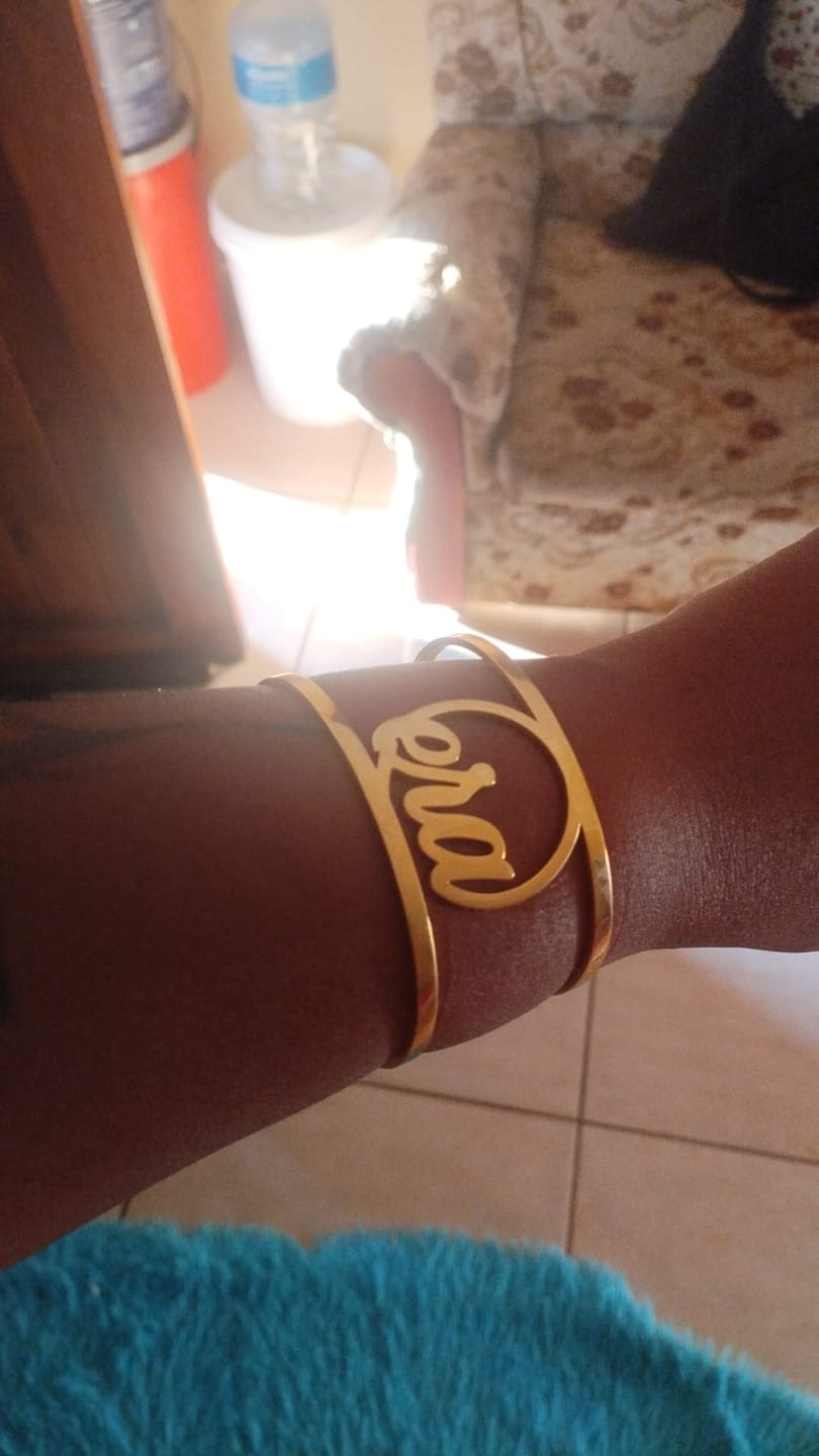 Customer photo review of Gold ERA Signature Cuff Bracelet