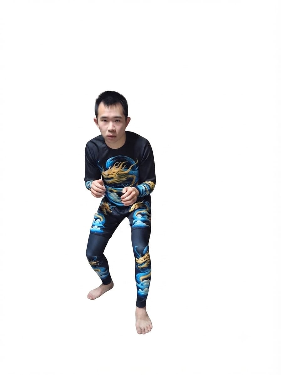 Customer photo review of BLUE DRAGON FIGHT SHORTS