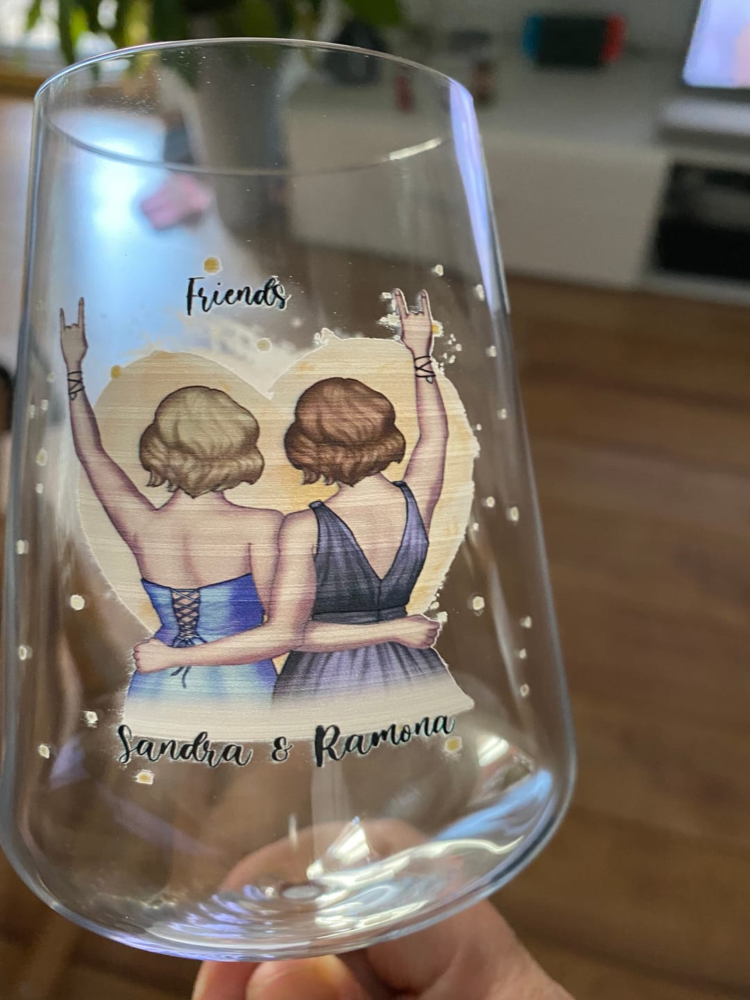 Customer photo review of Leonardo Puccini Weinglas mit UV Druck - Beste Freundin Konfiguration