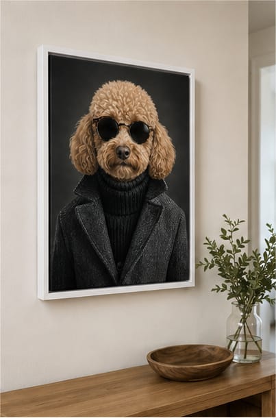 Customer photo review of Custom Stylish Dog Portrait Canvas Wall Art