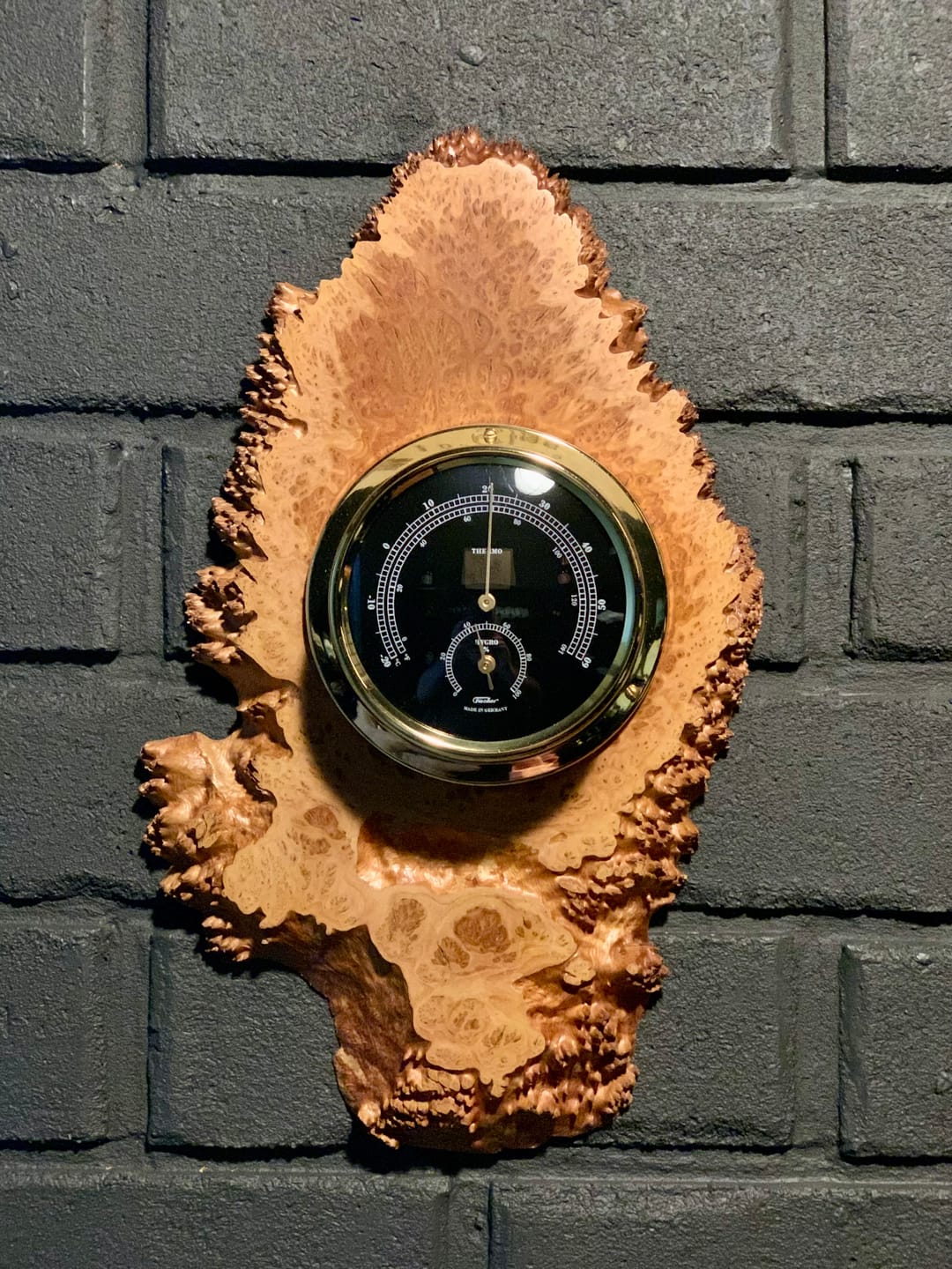 Customer photo review of Polished Brass & Black Thermometer & Hygrometer Instrument