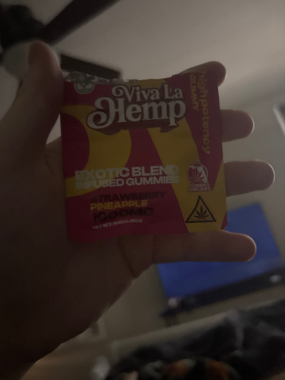 Customer photo review of Blue Razz Watermelon - Viva La Hemp Exotic Infused Cubes Gummy 1600MG
