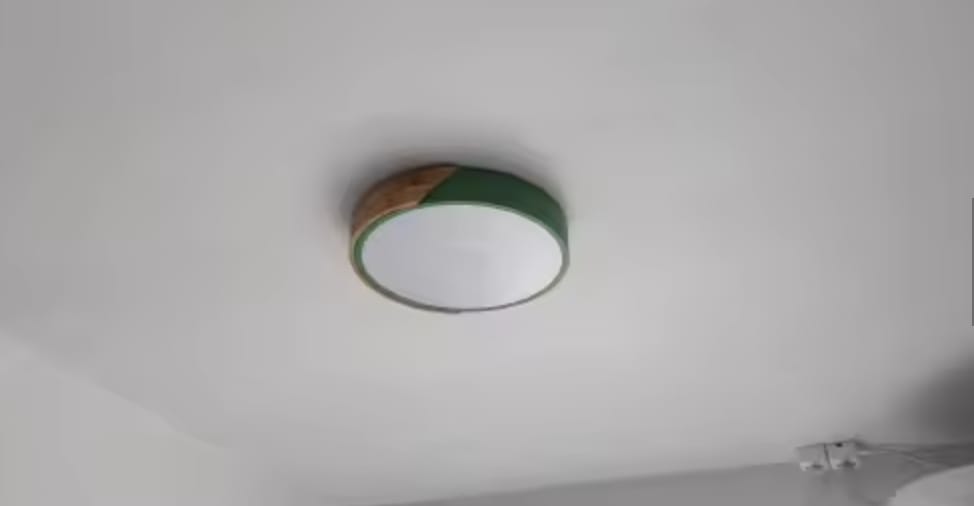 Customer photo review of Sol Delos Wooden LED Ceiling Light | Ultra-Thin Flush Mount Timber Lamp for Living Room
