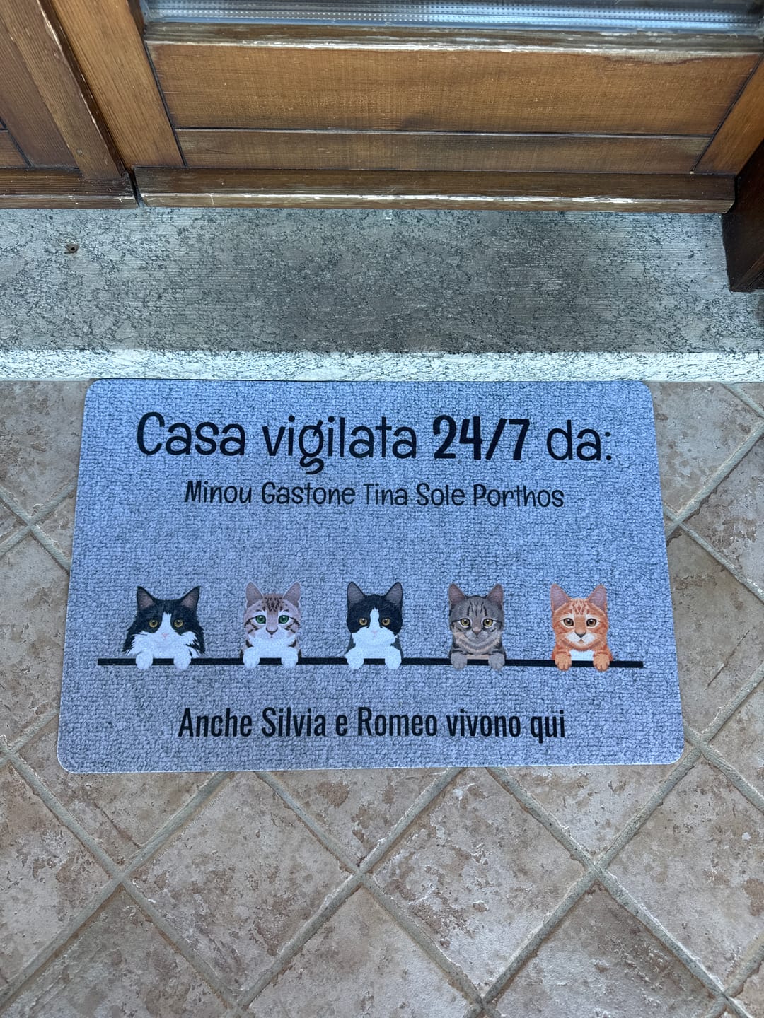 Customer photo review of Tutti i miei amici pelosi - Zerbino personalizzato