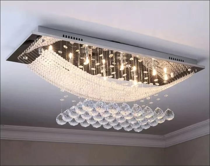 Customer photo review of K9 Crystal Rectangular Chandelier