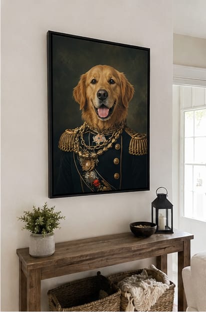 Customer photo review of Custom Royal Military Pet Portrait Canvas