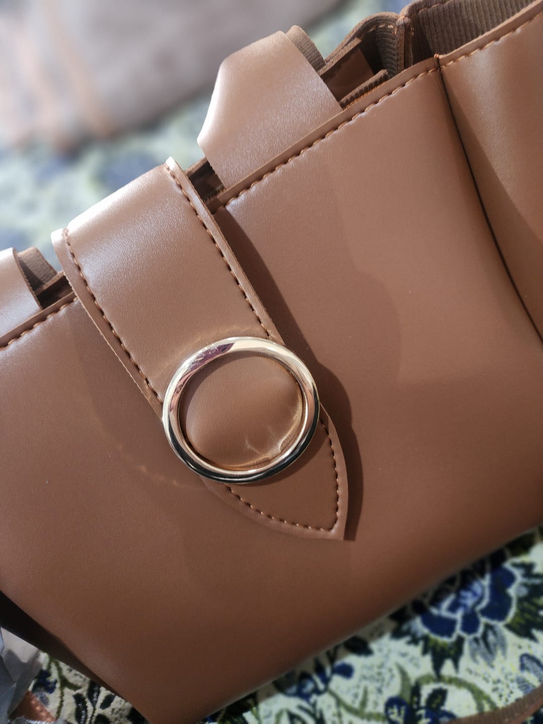 Customer photo review of Round Lock Bag - Mustard Brown
