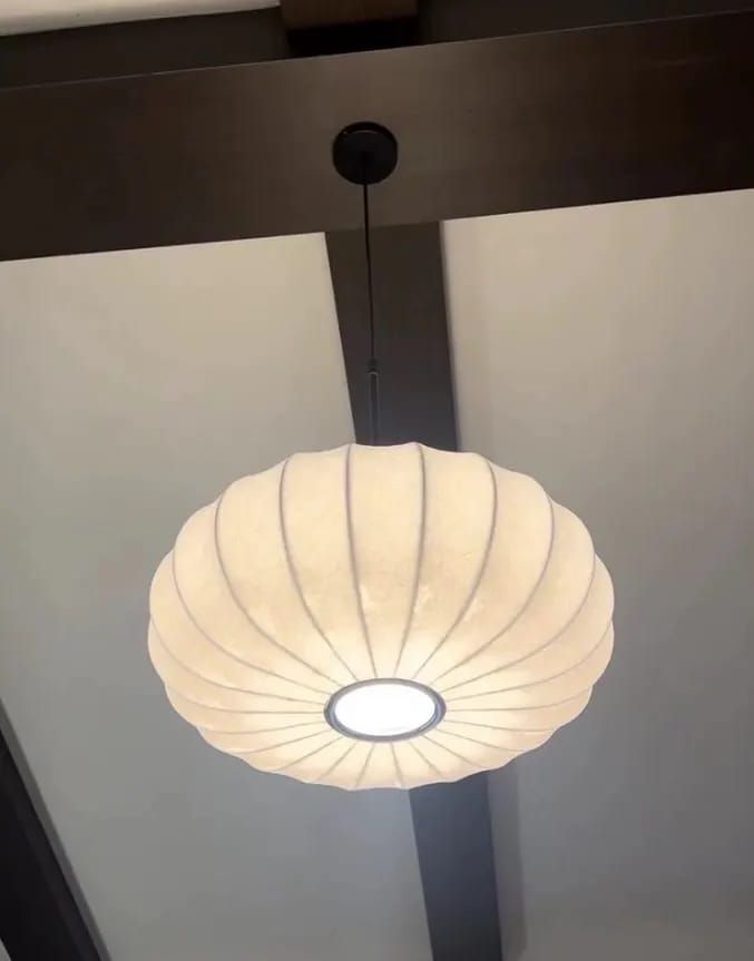 Customer photo review of Silk Pumpkin Pendant Lamp