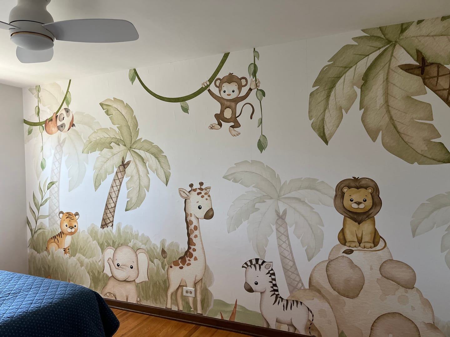 Customer photo review of Savannah Joy - Cute Watercolour Jungle Animal Nursery Wallpaper Mural