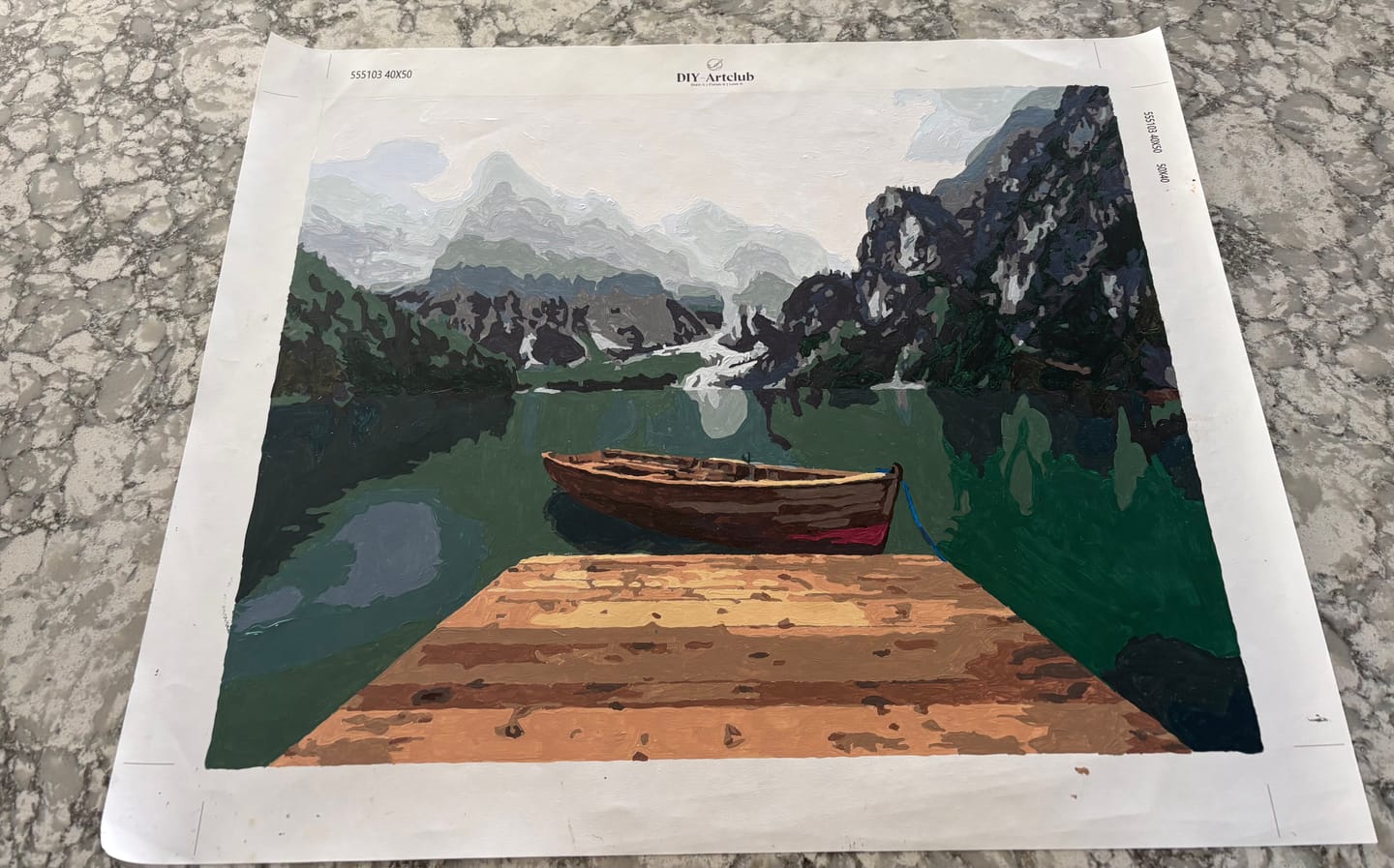 Customer photo review of Mountains and Lakes in the Dolomites | Paint by Numbers
