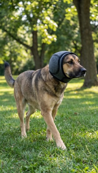 Customer photo review of Orejeras Antirruidos para Perros