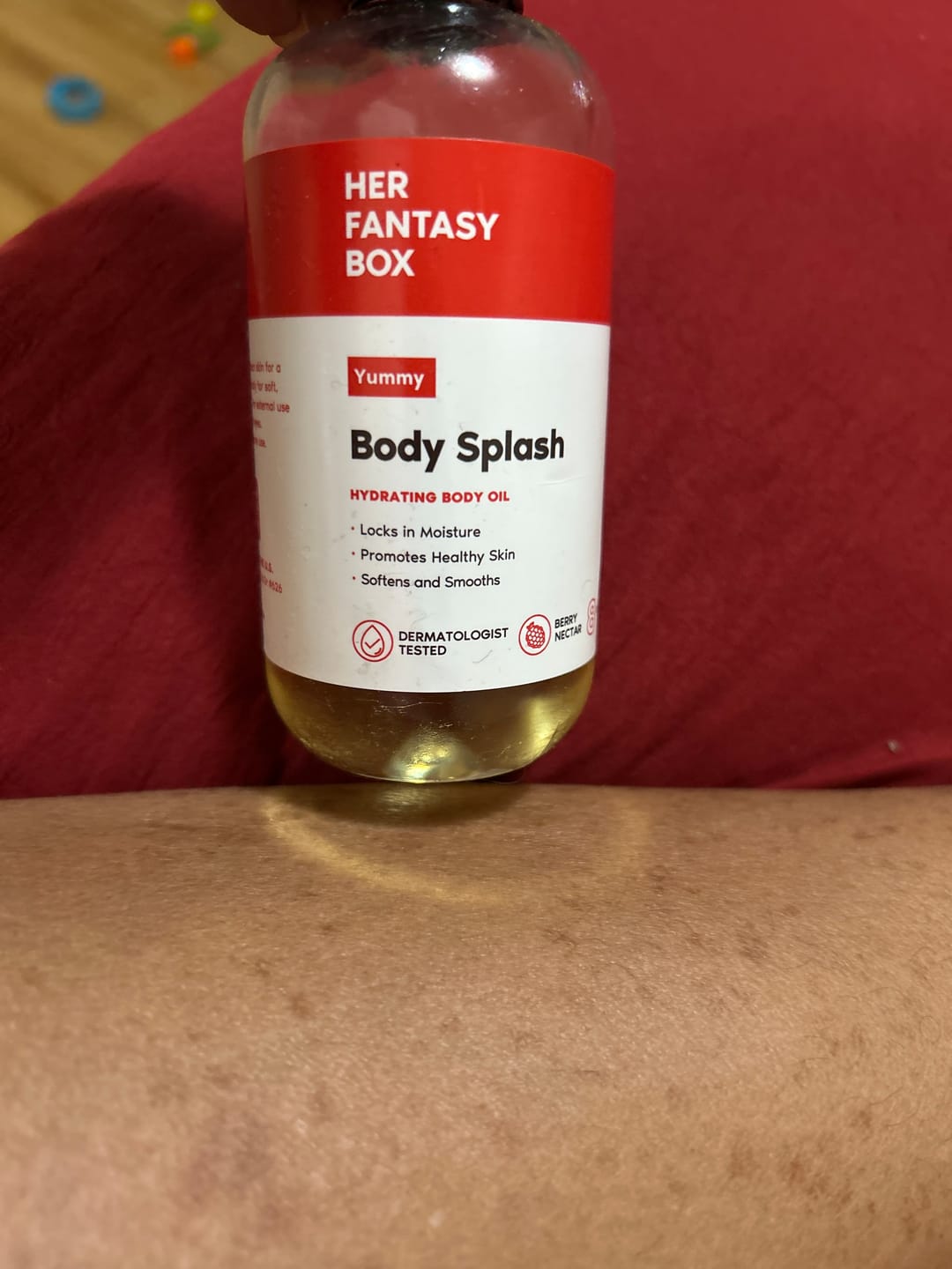 Customer photo review of Body Splash - Skin Smoothing Body Oil  (Yummy)