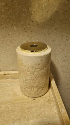 Customer photo review of Beige Travertine Bathroom Accessories Set