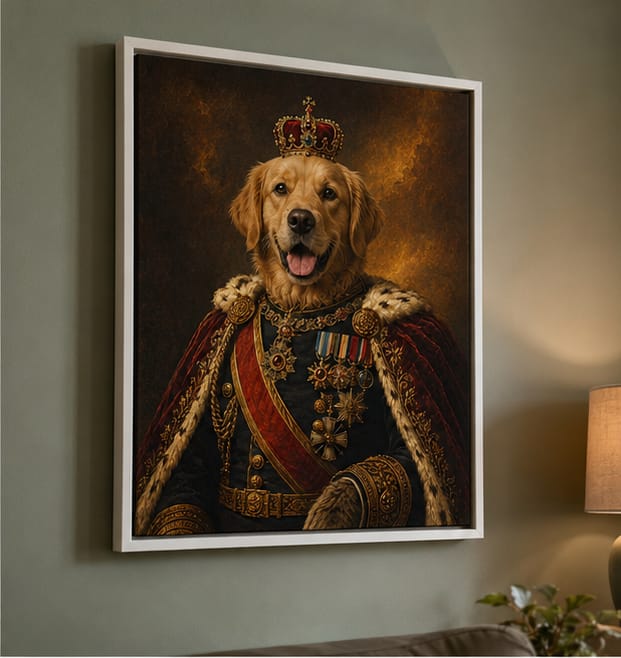 Customer photo review of Custom Royal Pet Portrait Canvas