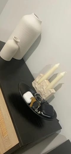 Customer photo review of Holes Marble Candlestick Holder