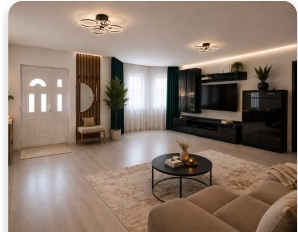 Customer photo review of Mobilier living ARCTIC, negru, PAL, 285x40x190 cm