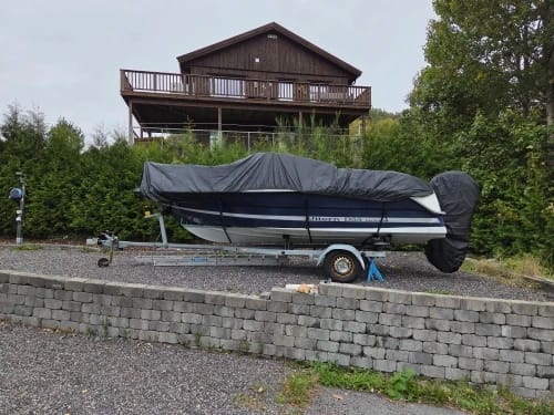 Customer photo review of Waterproof Marine Boat Cover for V-Hull & Fishing Boats