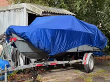 Customer photo review of Heavy Duty Waterproof Boat Cover for V-Hull Fishing & Ski Boats