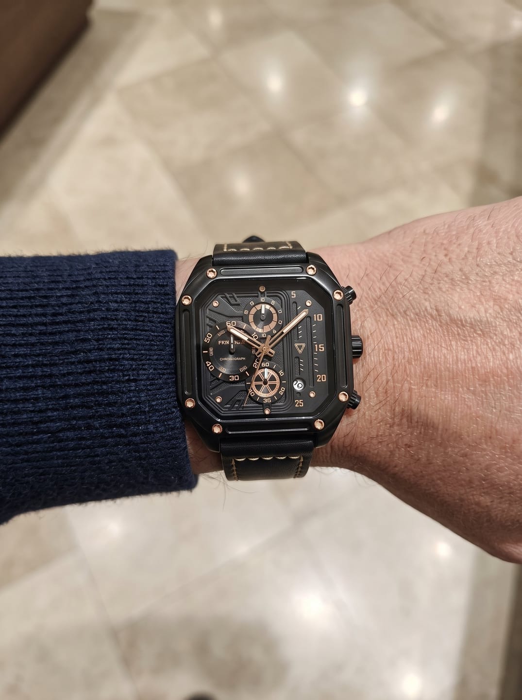 Customer photo review of Mark Fairwhale FW-5570 QUADRAVEX - Men’s Square Chronograph Watch