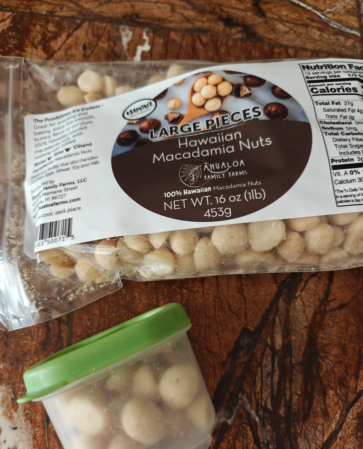 Customer photo review of Hawaiian Macadamia Nut Large Pieces