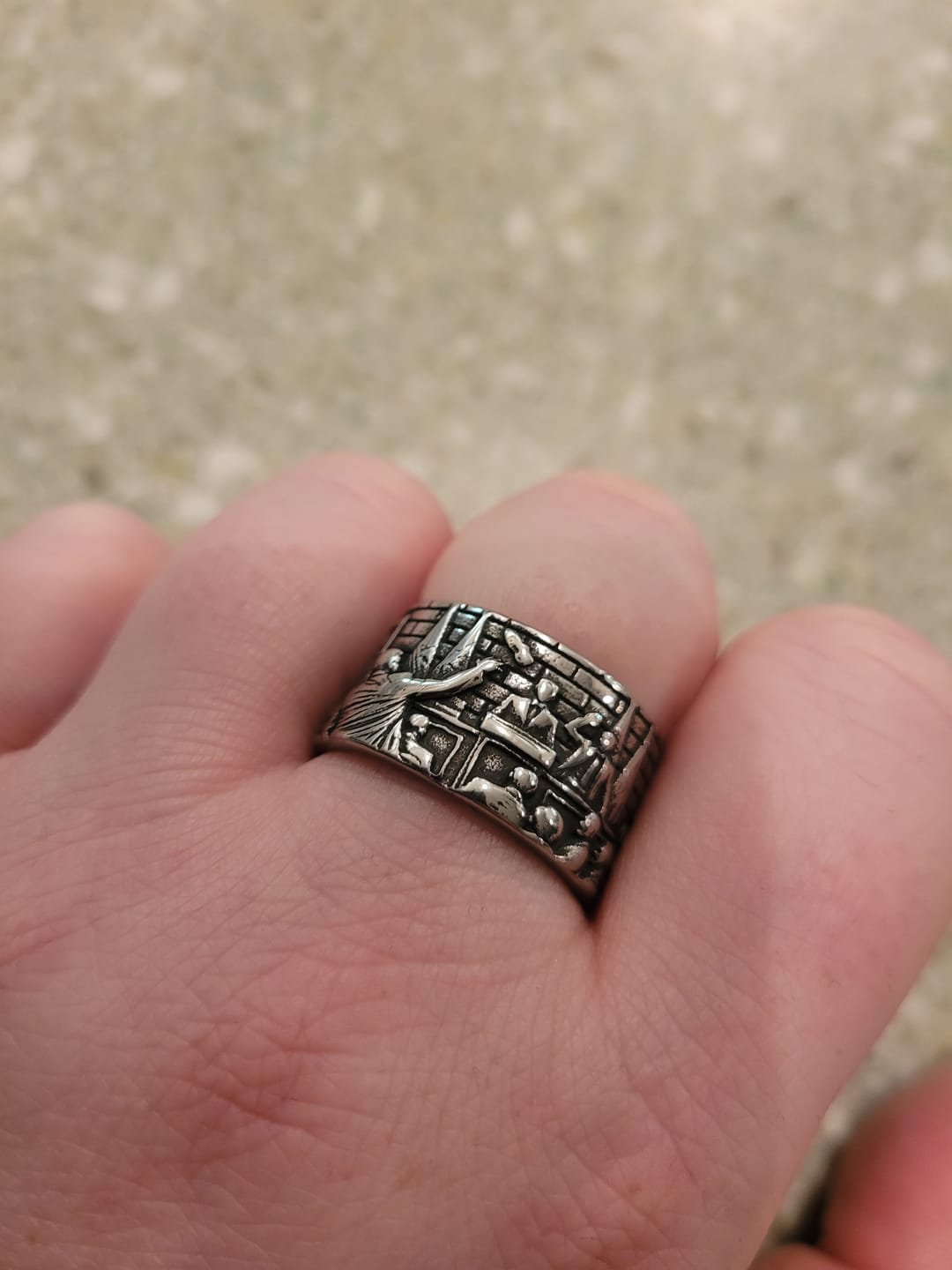 Customer photo review of The "Farewell Kiss" Ring -Oxidized 925 Sterling Silver or Stainless Steel