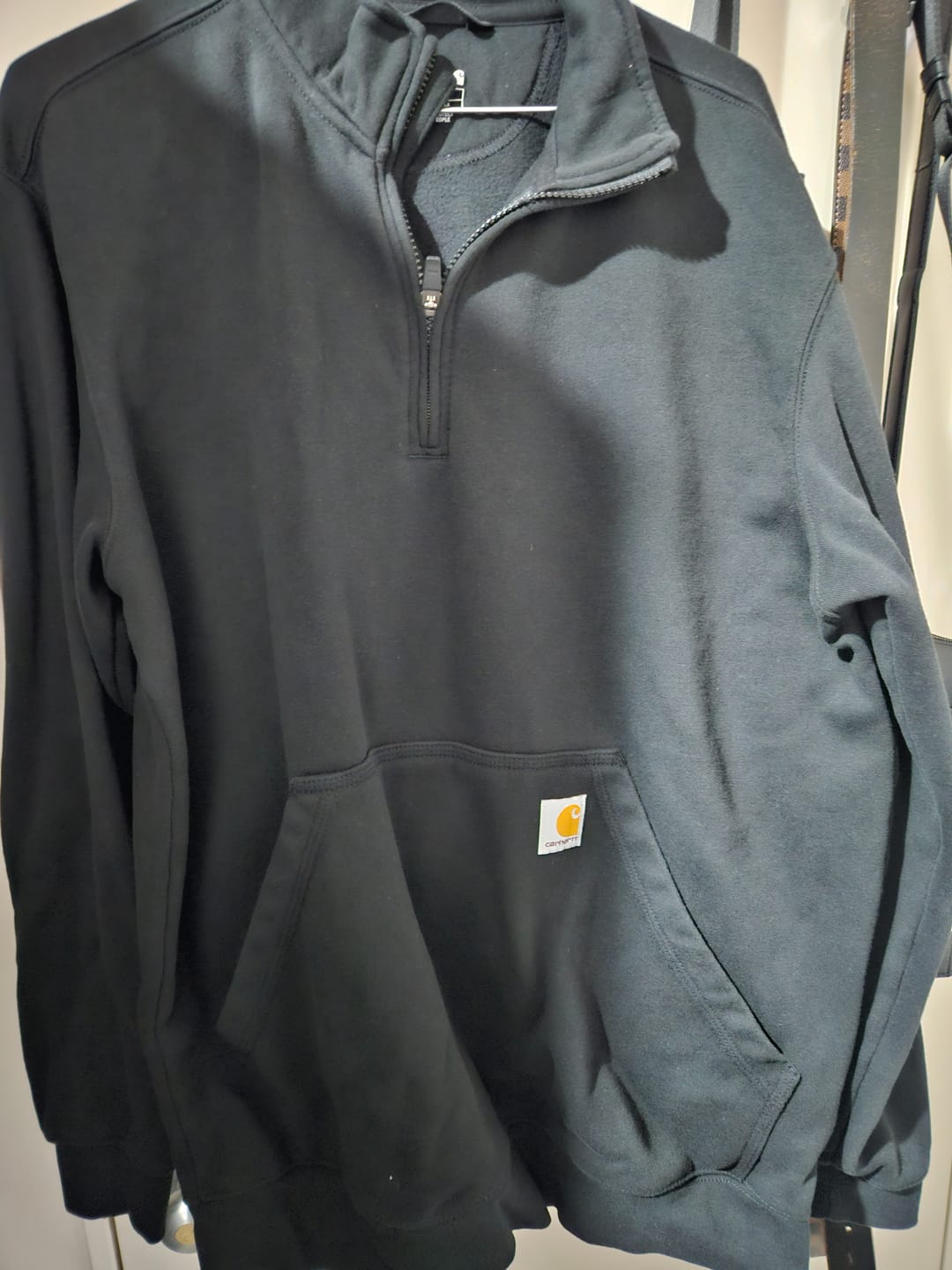Customer photo review of Carhartt Midweight Loose Fit Quarterzip Mock Neck Sweatshirt