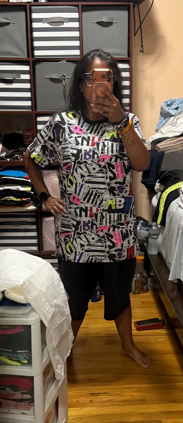 Customer photo review of Rock 'n' Roll Unisex Crew Neck Tee - Black/White