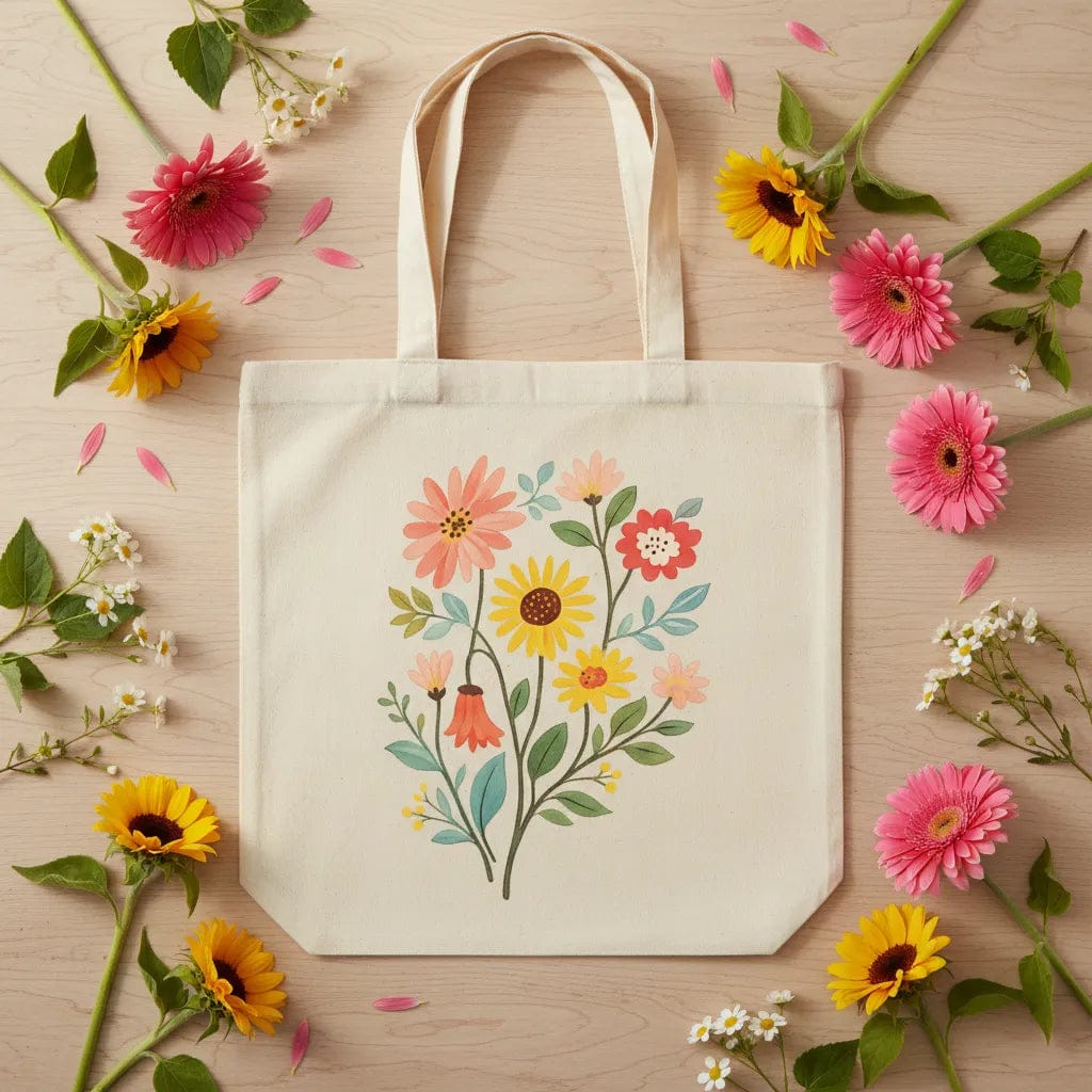 Customer photo review of Wrapzy Wildflower Bouquet Tote Bag