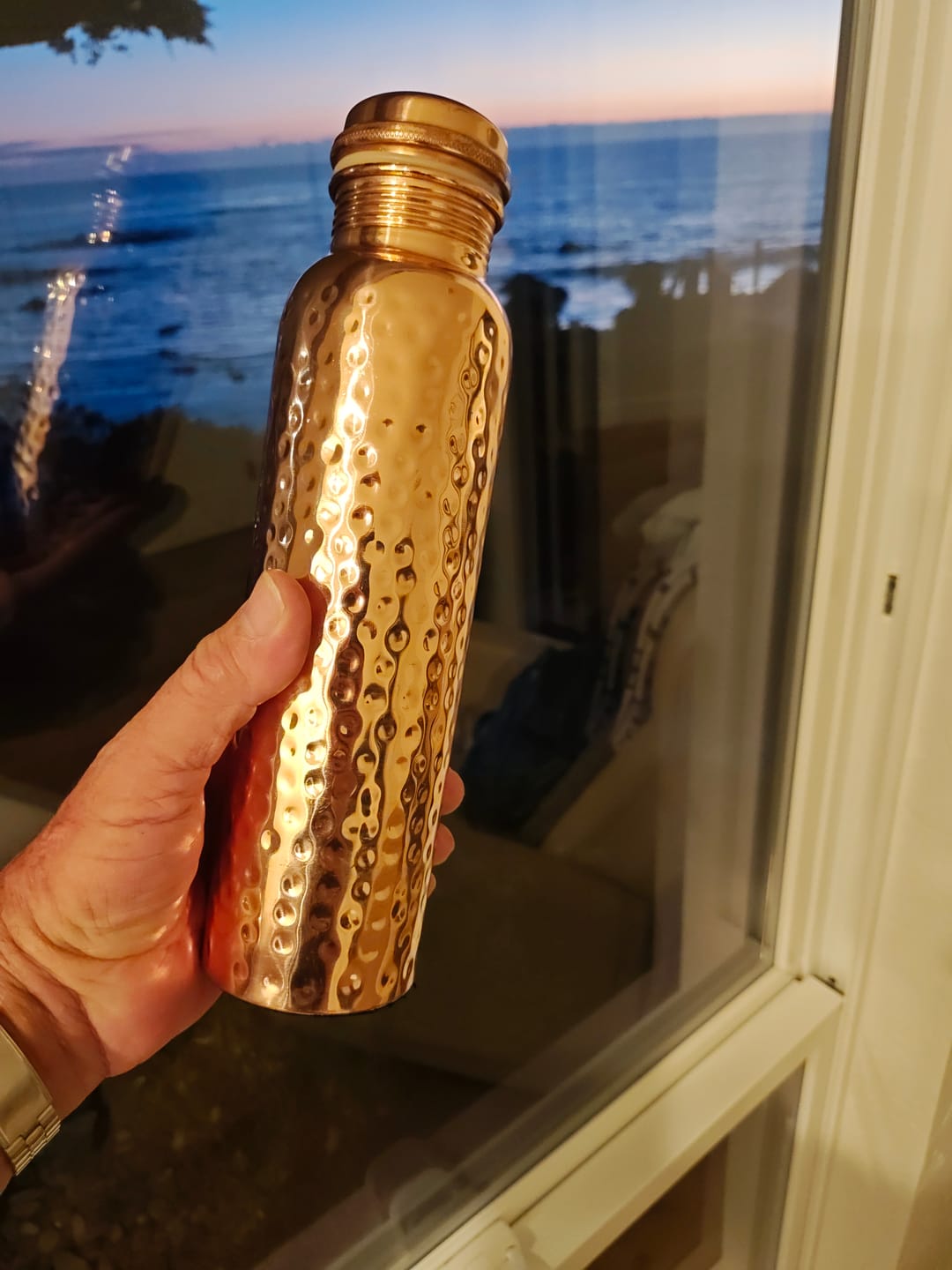 Customer photo review of Certified Ayurveda® Pure Copper Water Bottles - V2 Hand-Hammered Edition