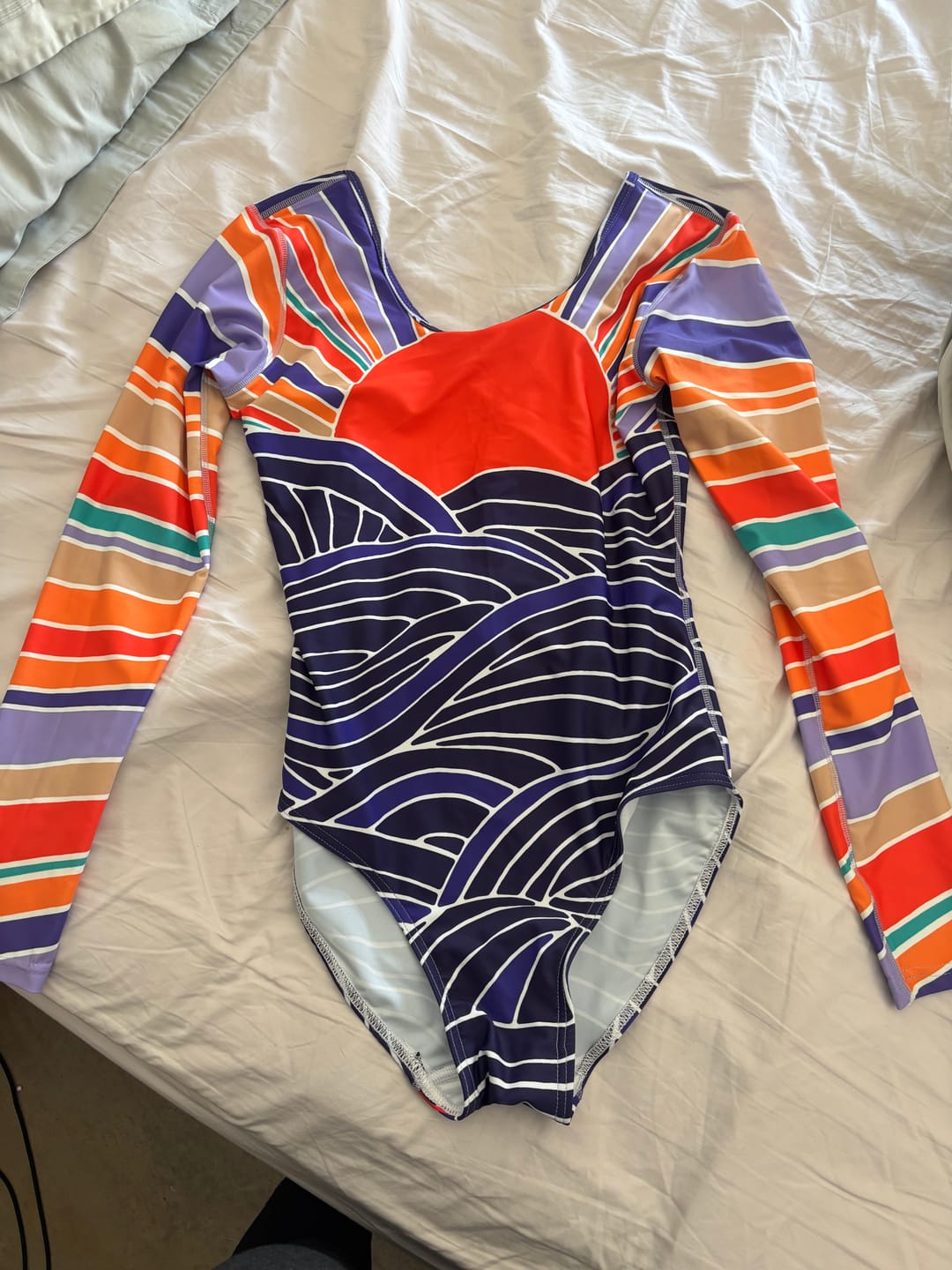 Customer photo review of Miss Sunshine one piece long sleeved swimsuit