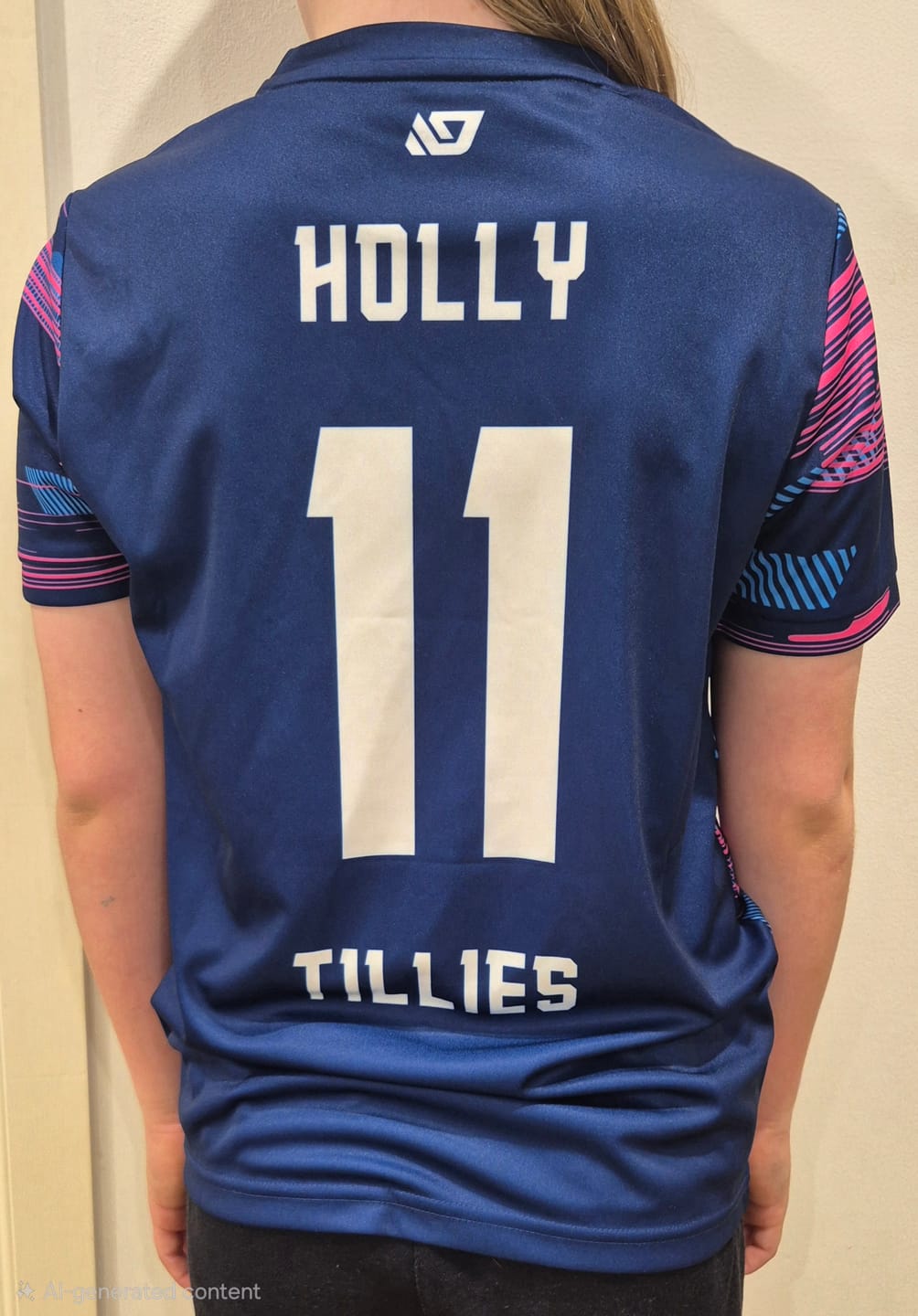 Customer photo review of Flight Jersey Glitch - Navy & Pink