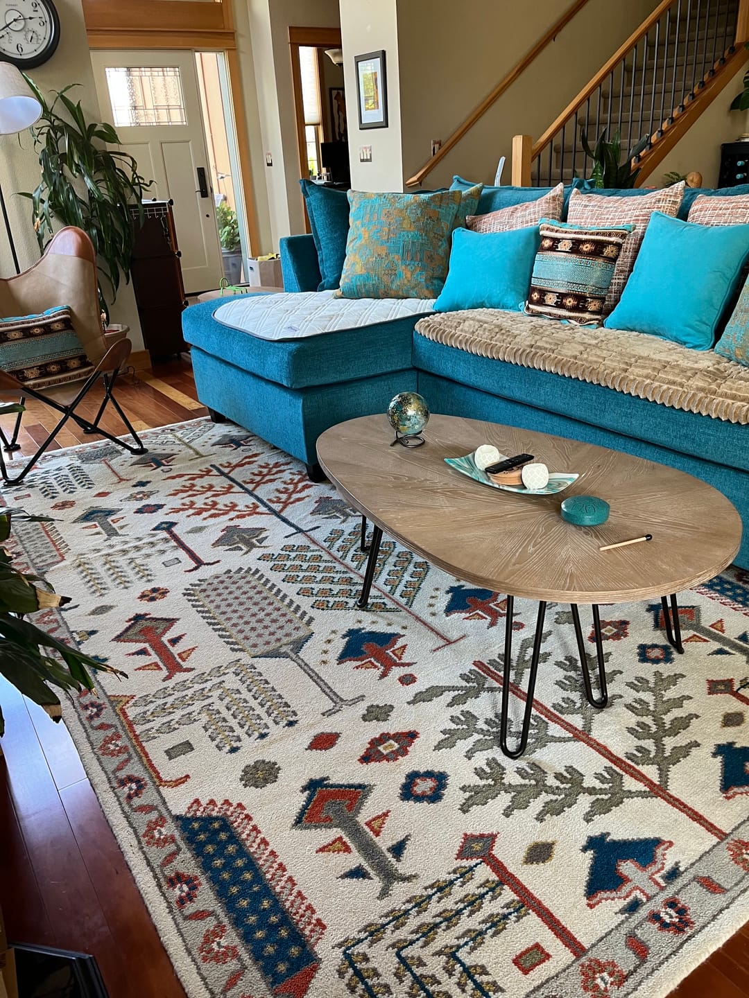 Customer photo review of Tree of life Traditional Floral Ivory, Blue and Rust Hand Knotted Multi Size Wool Area Rug