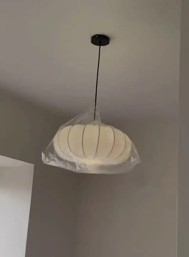 Customer photo review of Silk Pumpkin Pendant Lamp