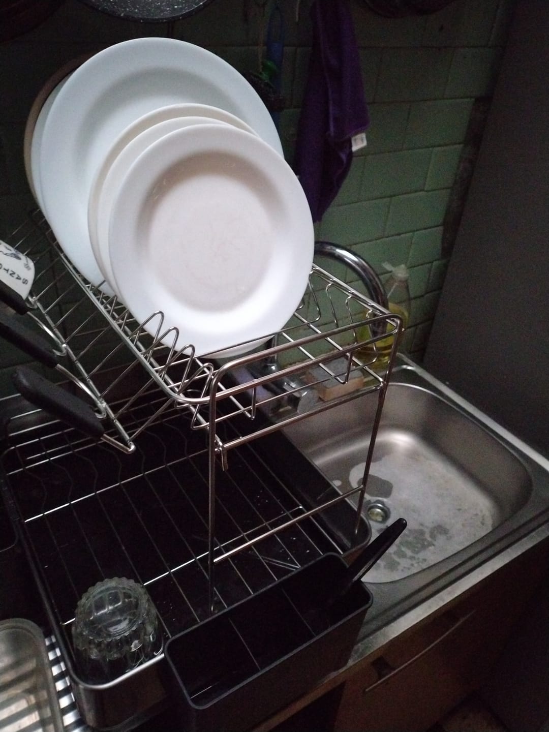Customer photo review of Escurridor De Platos Inoxidable De 2 Niveles Organizador De Cocina