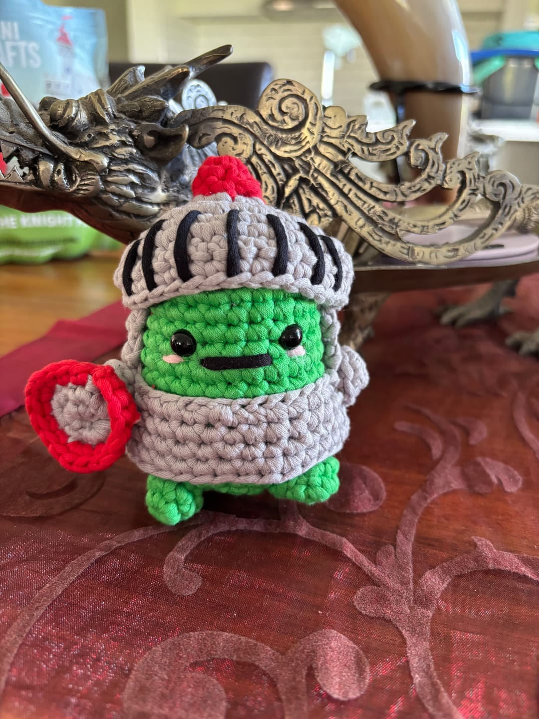 Customer photo review of Marsh The Knight Frog Crochet Kit