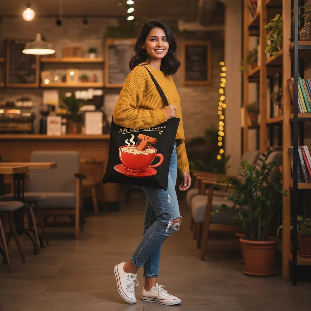 Customer photo review of Wrapzy Black Print Canvas Tote Bag