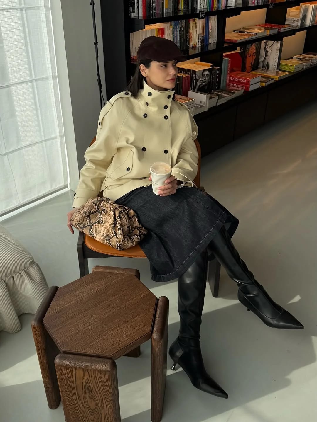 Customer photo review of Amanda Stand Collar Trench Coat
