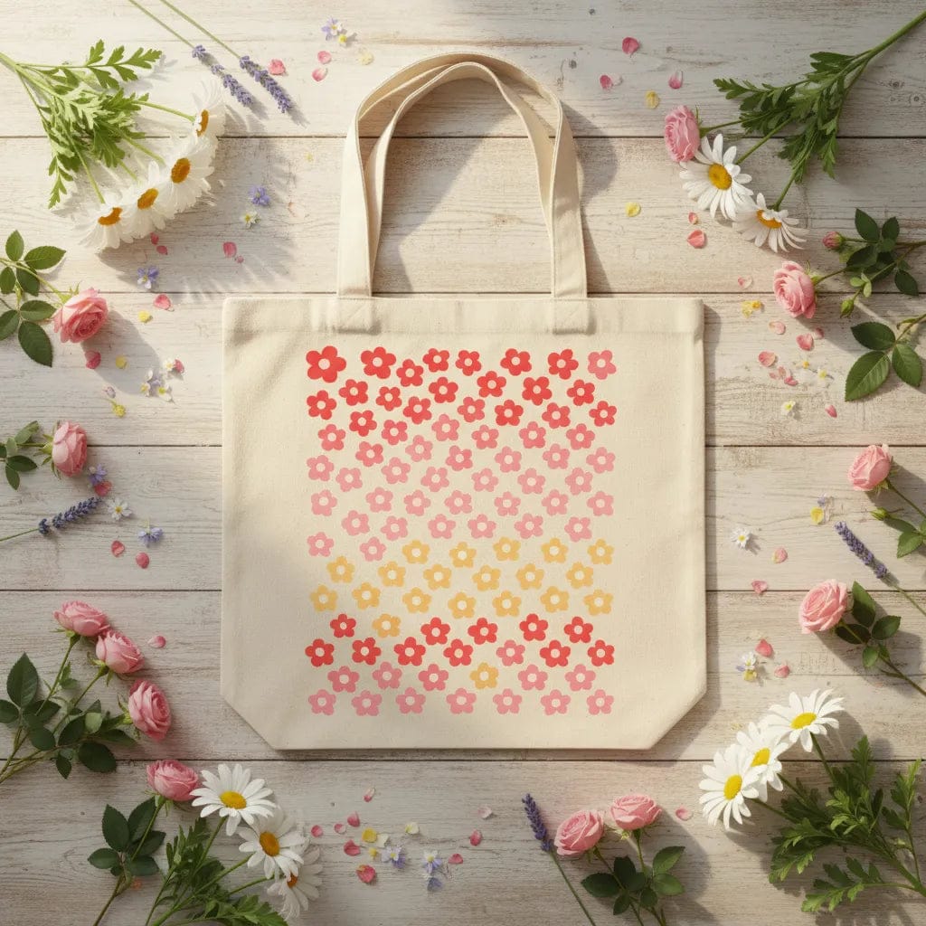 Customer photo review of Wrapzy Daisy Bloom Tote Bag