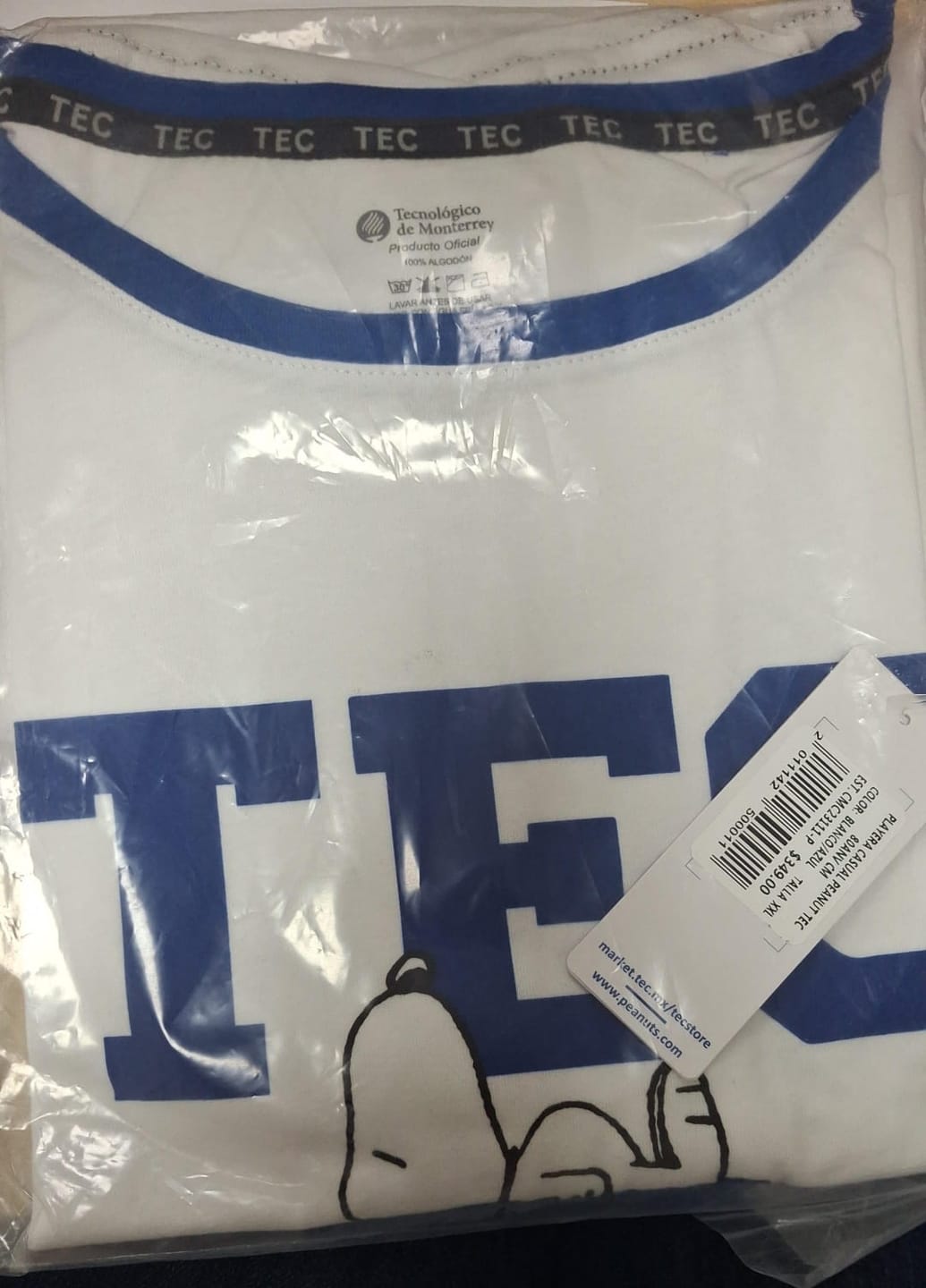 Customer photo review of Playera Casual Peanut TEC Blanco, Mujer