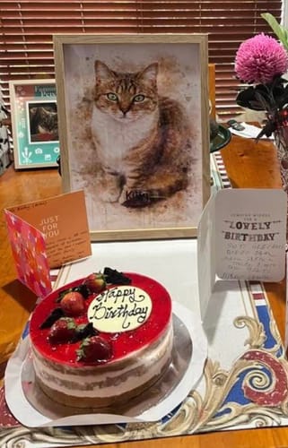 Customer photo review of Personalised Poster - Watercolour Realistic Portrait